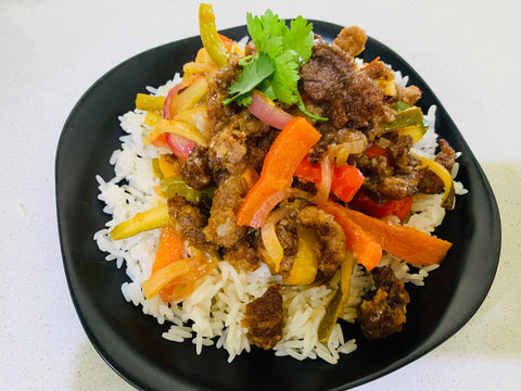 Dry Fried Chilli Beef with Rice- GF