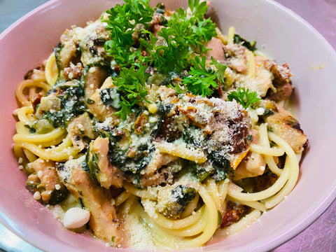 Creamy Garlic Tuscan Chorizo  Pasta