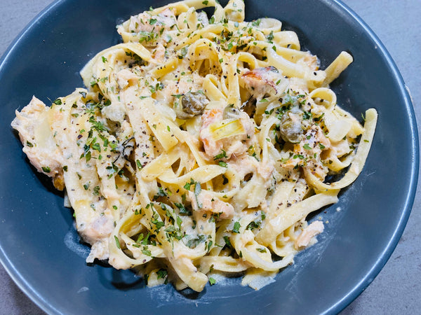 Smoked Salmon Pasta in White Wine Sauce