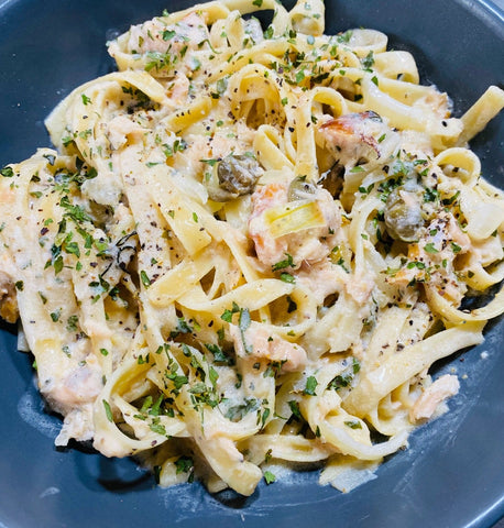 Smoked Salmon Pasta in White Wine Sauce